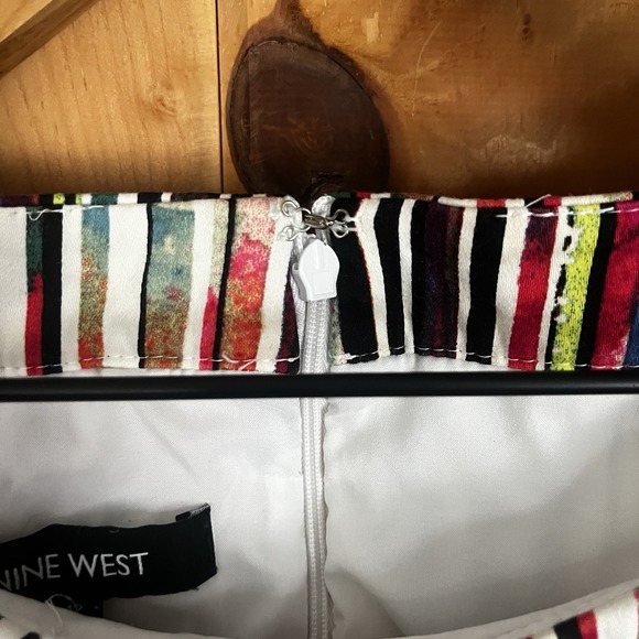 Nine West‎ Pleated Sundress Womens Size 12 Colorful Striped Pockets Sleeveless - Picture 7 of 10